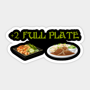 +2 Full Plate Pun Sticker